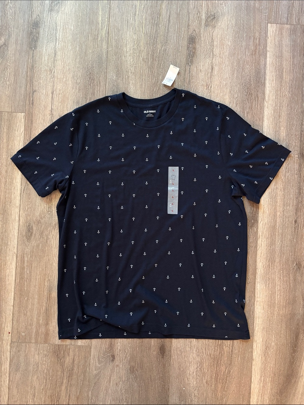 Old Navy Men’s Black Anchor-Print Short Sleeve Tee